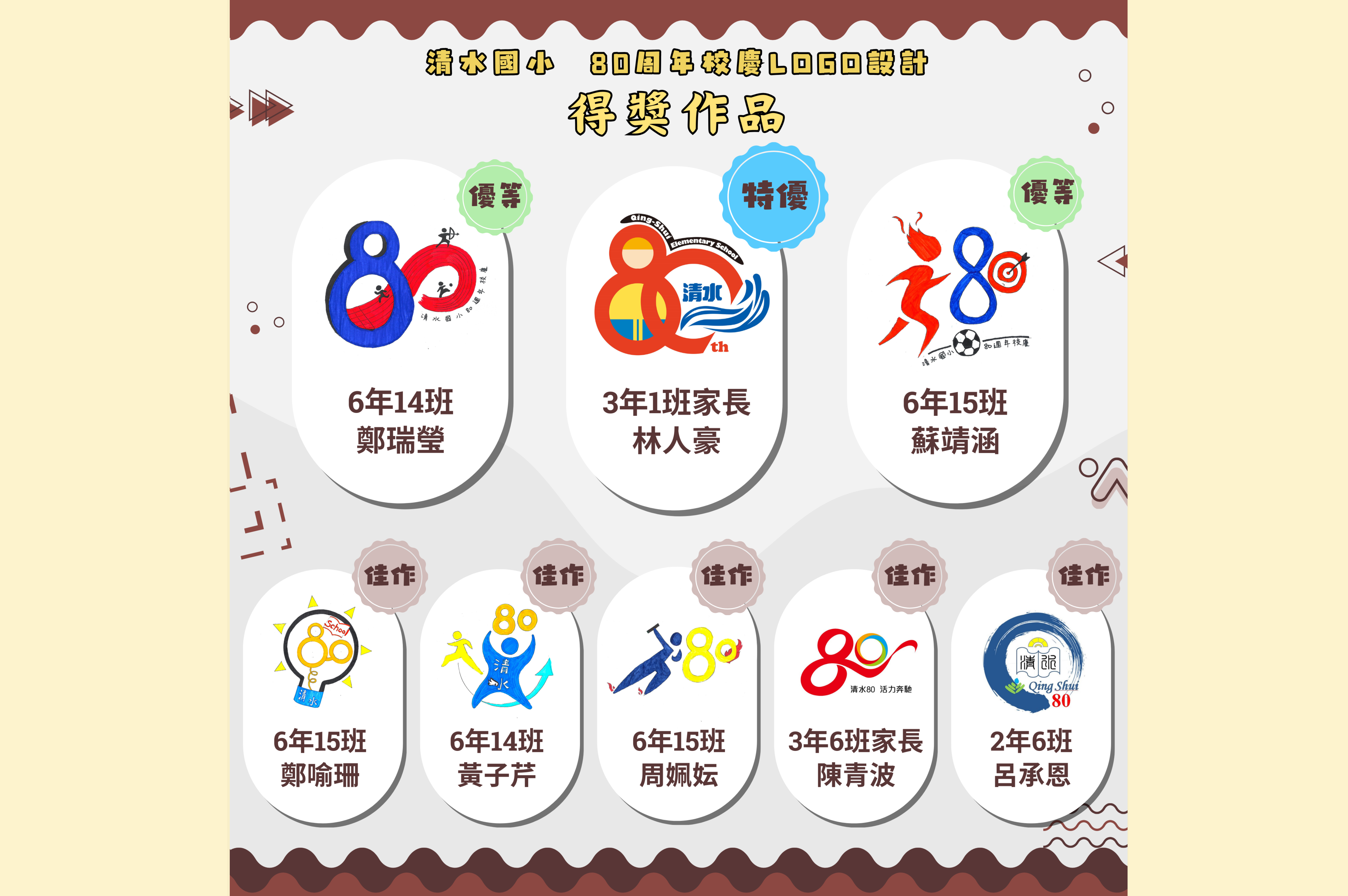 校慶80周年LOGO設計得獎作品
